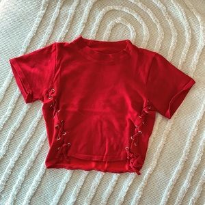 ✨SALE✨Cropped Lace-Up Shirt